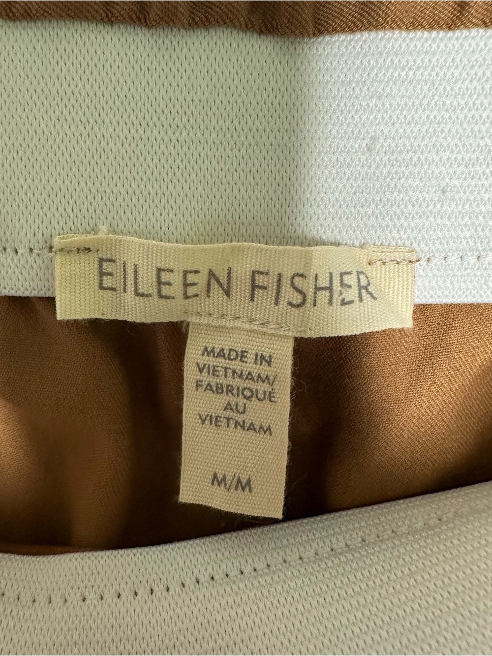 Eileen Fisher Organic Cotton Elastic Waist Pull On Crop Pants Brown Medium - Picture 6 of 8